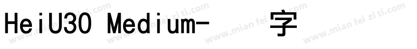 HeiU30 Medium字体转换